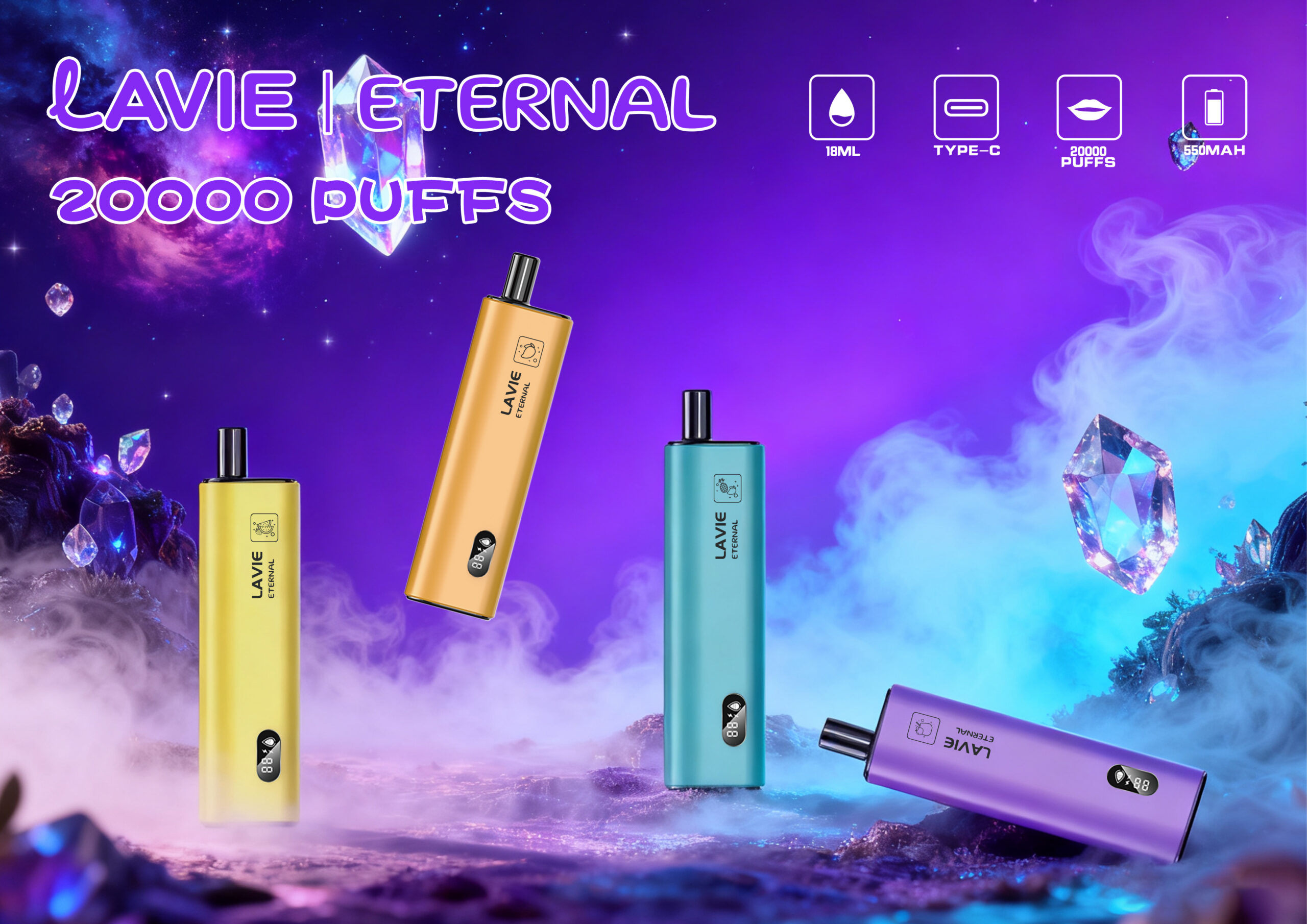 LAVIE Eternal disposable vape 20000puffs purple post
